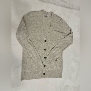 Abercrombie oatmeal East icon open cardigan